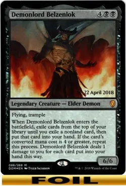 1x - Demonlord Belzenlok - FOIL PROMO #86s - Dominaria - NM MTG - Image 1