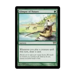 WOTC MtG Champions of Kamigawa Glimpse of Nature (R) EX - Image 1