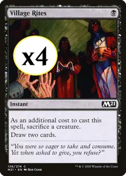 4x - Village Rites - #126 - x4 - Core Set 2021 - CUC NM MTG - Image 1