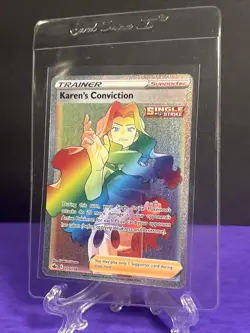 Pokemon TCG Karen's Conviction English Secret 216/198 Swsh06 Chilling Reign Rare - Image 3