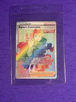 Pokemon TCG Karen's Conviction English Secret 216/198 Swsh06 Chilling Reign Rare - Image 5