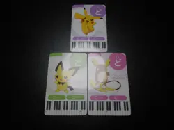 Pokemon Music Musical Note Card x3 Pikachu Pichu Raichu Evolutions #2680 - Image 1