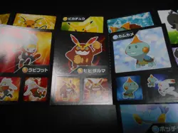 Pokemon Card Coris Promo Non Holo Sticker x4 Pikachu Raichu etc #4207 - Image 5