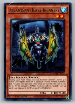 Yugioh! Atlantean Heavy Infantry - MZTM-EN073 - Rare - 1st Edition Near Mint - Image 1