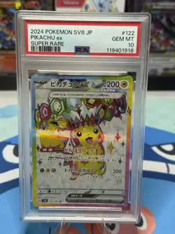 Pokemon Card PSA 10 PIKACHU ex Super Rare #122 Super Electric Breaker Japan SV8 - Image 1