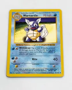 Shadowless Wartortle Pokemon Card 1999 Base Set WOTC 42/102 Damaged - Image 1