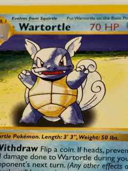 Shadowless Wartortle Pokemon Card 1999 Base Set WOTC 42/102 Damaged - Image 2