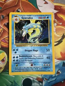 POKEMON Gyarados Holographic Card #130 ~ 6/102 Base Set ~ Vintage 1999 NM/M - Image 1