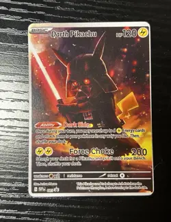Darth Pikachu Custom Pokemon Card Star Wars VMAX EX GX ACG V Star - Image 1