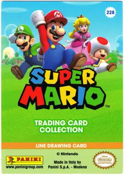 Super Mario card TCG - 227 - Wario - Line Drawing Card Near Mint / Ex+ - Image 2
