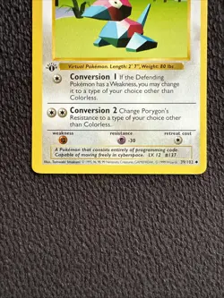 Porygon 39/102 1st Edition Shadowless Base Set Pokemon Card TCG LP - Image 2