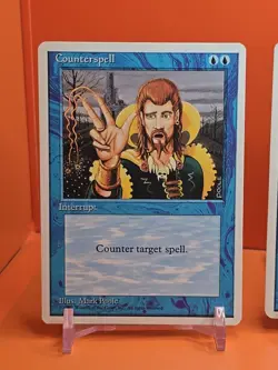 🔵🔵🔵 (4) 1995 Magic The Gathering COUNTERSPELL 4TH EDITION HEAVY PLAYED 🔵🔵🔵 - Image 2