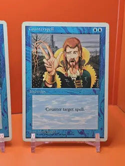 🔵🔵🔵 (4) 1995 Magic The Gathering COUNTERSPELL 4TH EDITION HEAVY PLAYED 🔵🔵🔵 - Image 5