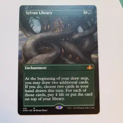 Magic the Gathering - Sylvan Library (Borderless) - Dominaria Remastered - NM - Image 1