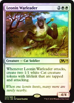 1x Leonin Warleader - Foil - Prerelease Promo Light Play, English Prerelease Pro - Image 1