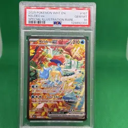 2025 POKEMON WHT EN-WHITE FLARE SPECIAL ILLUSTRATION RARE #167 KELDEO EX PSA 10 - Image 1