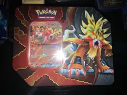 Pokemon TCG Gouging Fire EX 5 Booster Pack Tin 2024 FACTORY SEALED 3 OF 4 - Image 1