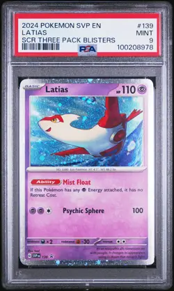 2024 POKEMON SVP EN-SV BLACK STAR PROMO #139 LATIAS PSA 9 - Image 1