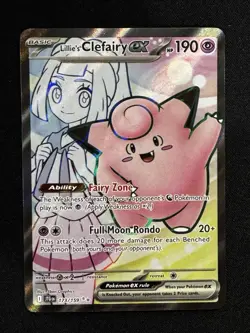 Pokemon LILLIE'S CLEFAIRY EX 173/159 Journey Together ULTRA RARE FULL ART MINT - Image 3