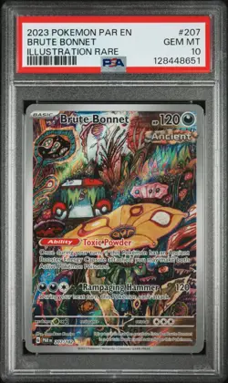 Brute Bonnet #207 Pokemon TCG 2023 Illustration Rare Paradox Rift GEM MT PSA 10 - Image 1