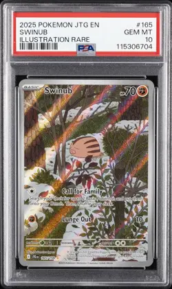 2025 POKEMON JTG EN-JOURNEY TOGETHER ILLUSTRATION RARE #165 SWINUB PSA 10 - Image 1