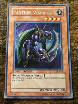 Yu-Gi-Oh Panther Warrior CT2-EN006 Secret Rare Limited Edition LP - Image 1