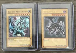 YU-GI-Oh! BLUE-EYES WHITE DRAGON & RED EYES BLACK DRAGON - LOT OF 2 - Image 1