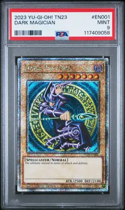 PSA 9 2023 YU-GI-OH! TN23-25TH ANV TIN: DUELING HEROES #EN001 DARK MAGICIAN - Image 1