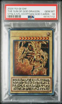 2024 YU-GI-OH! STAINLESS STEEL EGYPTIAN GOD CARDS THE SUN OF GOD DRAGON PSA 10 - Image 1