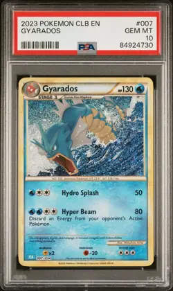 PSA 10 Gem Mint Gyarados CLB 007 English TCG Classic Holo Pokemon Card - Image 1
