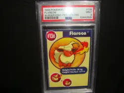 1999 Burger King Pokemon Flareon Perforated card # 136 Psa 9 Mint NO TRIVIA - Image 1
