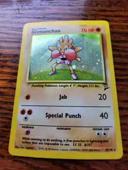 PL - Hitmonchan - 8/130 - Base Set 2 WoTC Vintage Holo Rare Pokemon Card - Image 5
