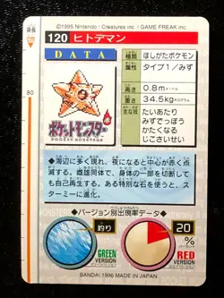 Staryu 120 Pokemon Card Carddass 1996 RED BANDAI Very Rare Japanese JAPAN - Image 2