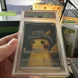 Pokemon Pikachu Grey Felt Hat Promo Card X Van Gogh Pokemon Card #85 PSA10 - Image 2