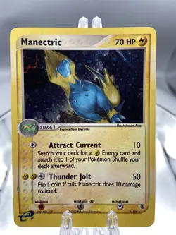 LP (Holo) Pokemon MANECTRIC Card EX RUBY and SAPPHIRE Set 9/109 Rare LIGHT PLAY - Image 1