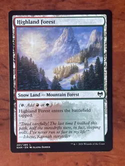 Highland Forest MTG Magic the Gathering Card NM Near Mint KHM - Image 1