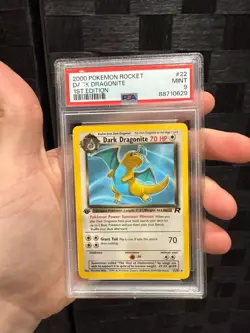 PSA 9 Pokemon Dark Dragonite TCG 1st Edition Non-Holo Card 22/82 - Image 1