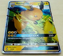 Raichu GX 020/068 - Hidden Fates Ultra Rare Holo Full Art Pokemon TCG Card [NM] - Image 2