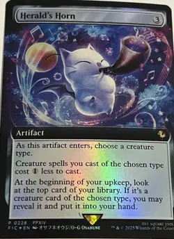 MTG - FOIL - PROMO - Herald's Horn - FINAL FANTASY - Extended Art - Buy-A-Box - Image 1