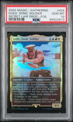 2022 MTG SECRET LAIR DROP FOIL #434 GUILE, SONIC SOLDIER PSA 10 - Image 1