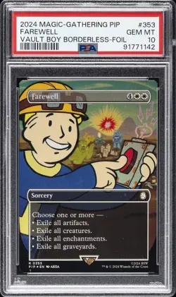 2024 MTG FALLOUT VAULT BOY BORDERLESS-FOIL #353 FAREWELL PSA 10 - Image 1