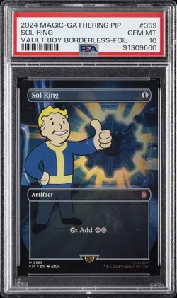 2024 MTG FALLOUT VAULT BOY BORDERLESS-FOIL #359 SOL RING PSA 10 - Image 1