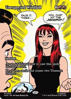 Unexpected Windfall Borderless Marvel's Spider-Man NM MTG - Image 1