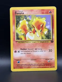 Ponyta 64/82 Team Rocket Rare Vintage Pokemon Card - Image 1