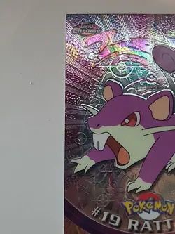 #19 Rattata - Pokemon Topps Silver Holo Card - Black Logo - Image 3