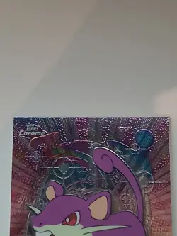 #19 Rattata - Pokemon Topps Silver Holo Card - Black Logo - Image 5