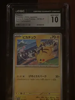CGC 10 Pikachu 197/SV-P Japanese Promo Gym Event Campaign Pokemon Card - Image 1