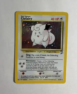 2001 Base Set Clefairy Holo #6/130 Rare WOTC Pokemon Card TCG NM Mint *Swirl* - Image 3