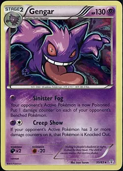 LP- Holo Gengar Pokemon Card | Rare | 2016 XY Generations 35/83 | HOLO BLEED - Image 1