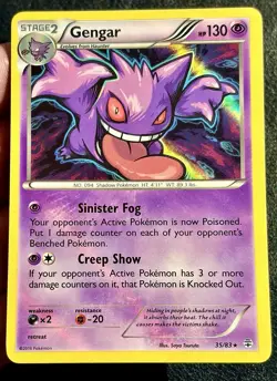 LP- Holo Gengar Pokemon Card | Rare | 2016 XY Generations 35/83 | HOLO BLEED - Image 4